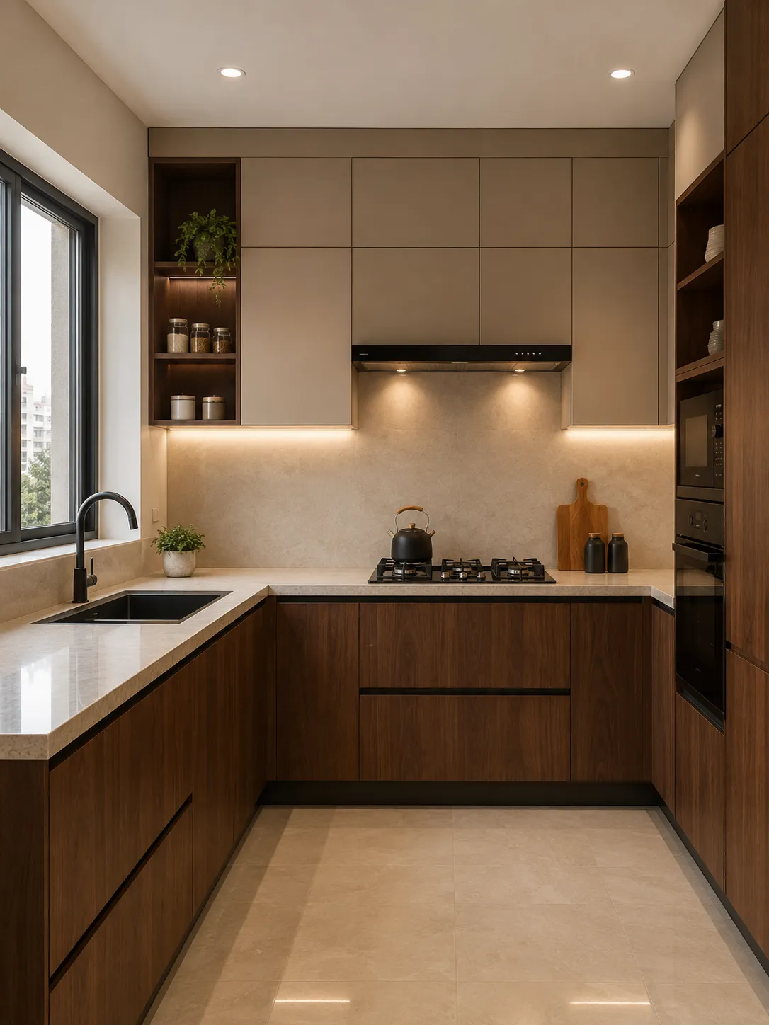 Coordinated card visual for Ikka Kitchen modular kitchens