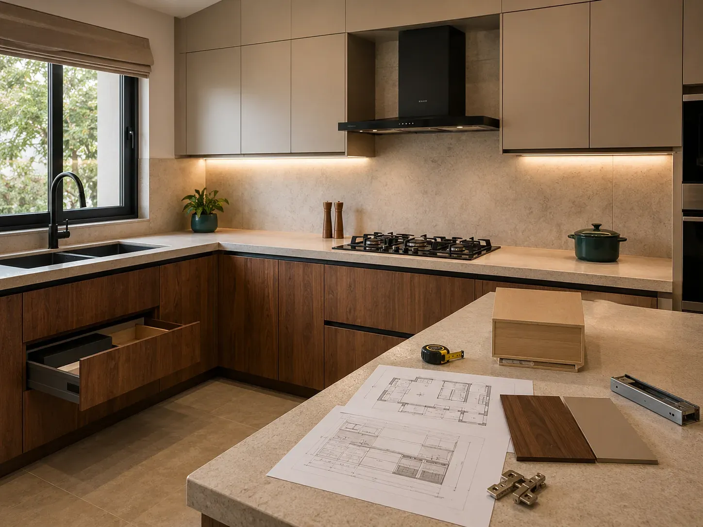 Complete modular kitchen design, manufacturing and installation process in Jaipur